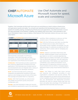 Use Chef Automate and Microsoft Azure for Speed, Scale and Consistency