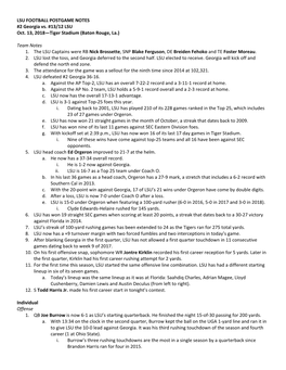 LSU FOOTBALL POSTGAME NOTES #2 Georgia Vs. #13/12 LSU Oct