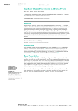 Papillary Thyroid Carcinoma in Struma Ovarii