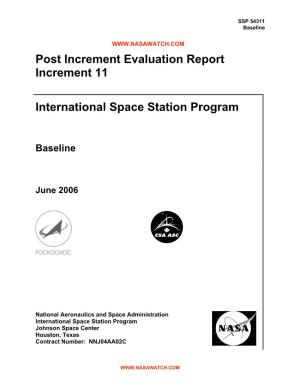 Post Increment Evaluation Report Increment 11 International Space