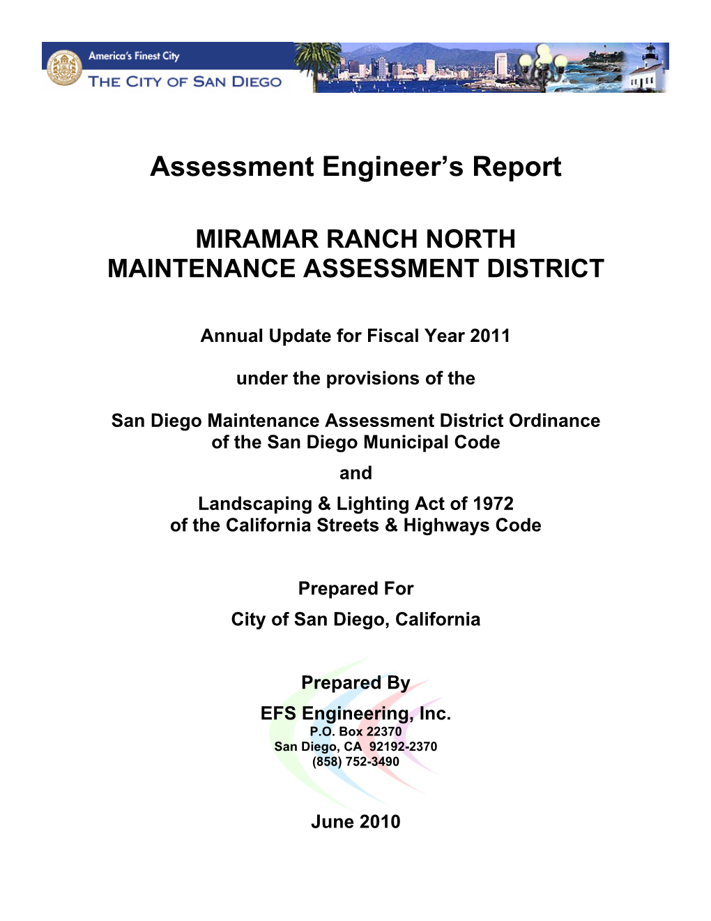 Assessment Engineer's Report for Descriptions of Land Use Code and Land Use Factor