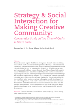 Strategy & Social Interaction for Making Creative Community