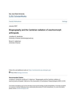 Biogeography and the Cambrian Radiation of Arachnomorph Arthropods