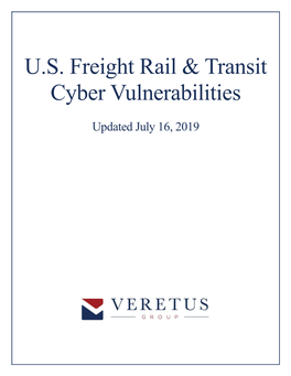 U.S. Freight Rail & Transit Cyber Vulnerabilities