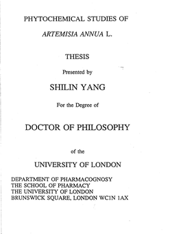 Shilin Yang Doctor of Philosophy