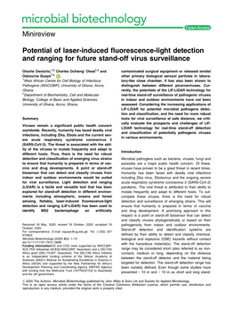 Minireview Potential of Laser-Induced Fluorescence-Light Detection And