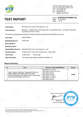 TEST REPORT Page: 1 of 10