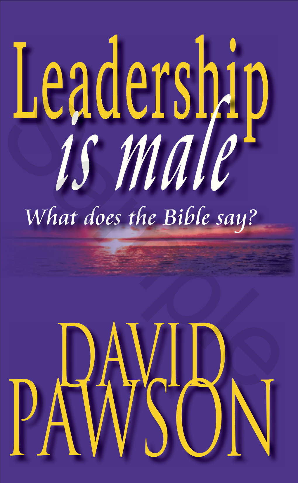 Leadership Is Male What Does the Bible Say?