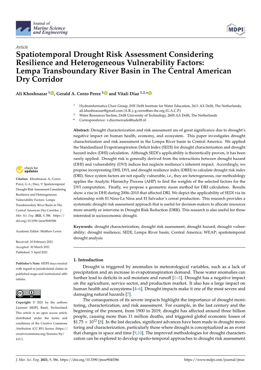 Spatiotemporal Drought Risk Assessment Considering