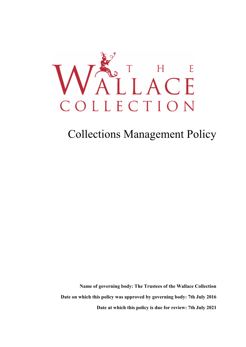 Collections Management Policy