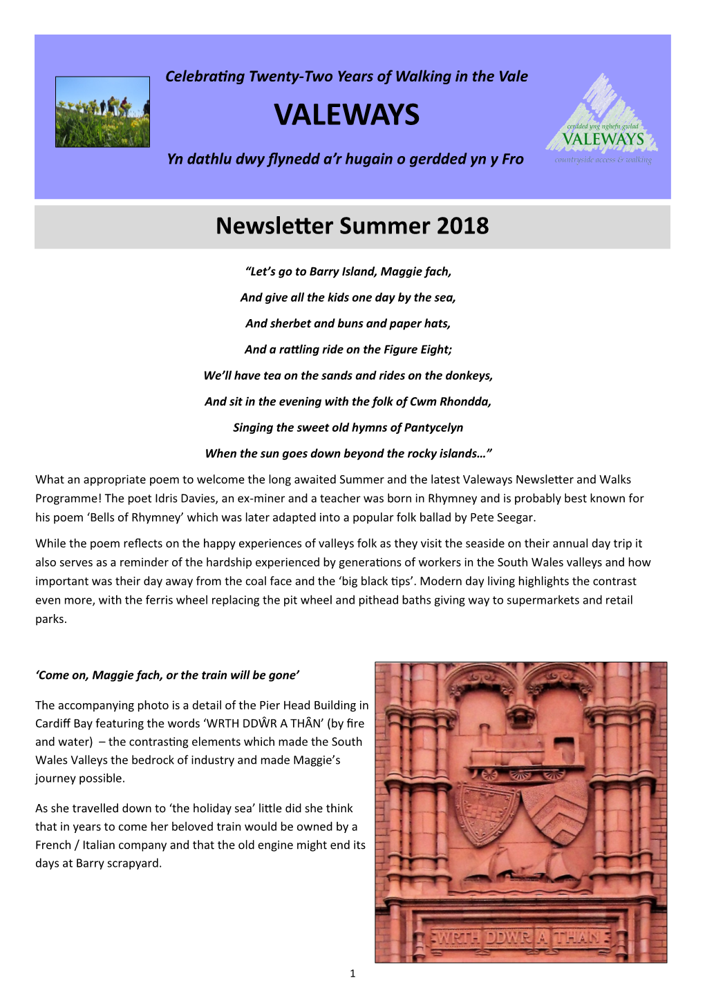 Valeways Newsletter Summer 2018