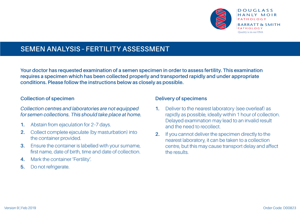 Semen Analysis – Fertility Assessment