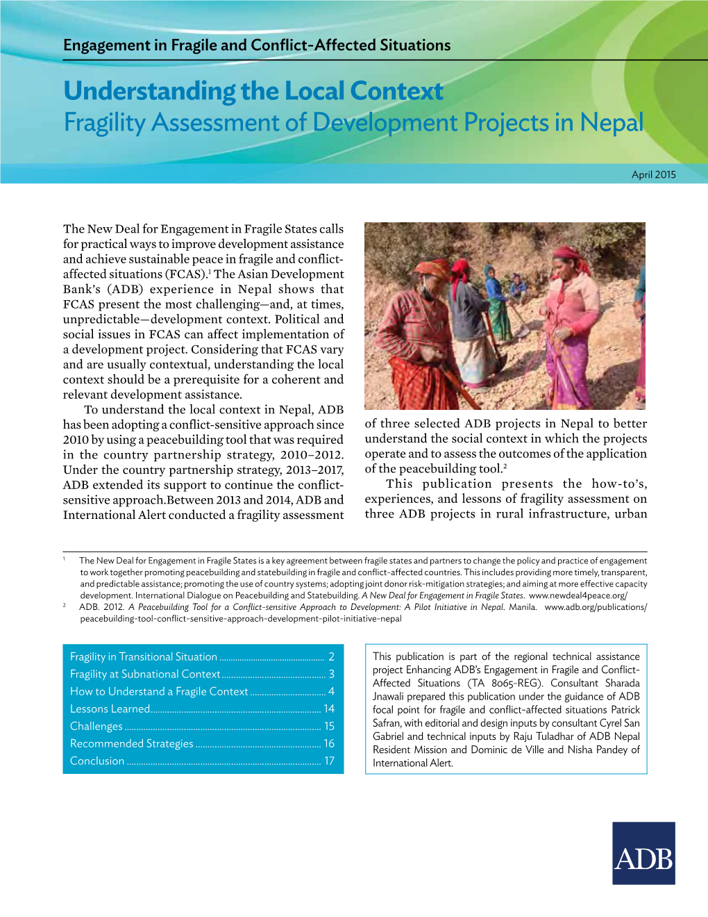 Fragility Assessment of Development Projects in Nepal