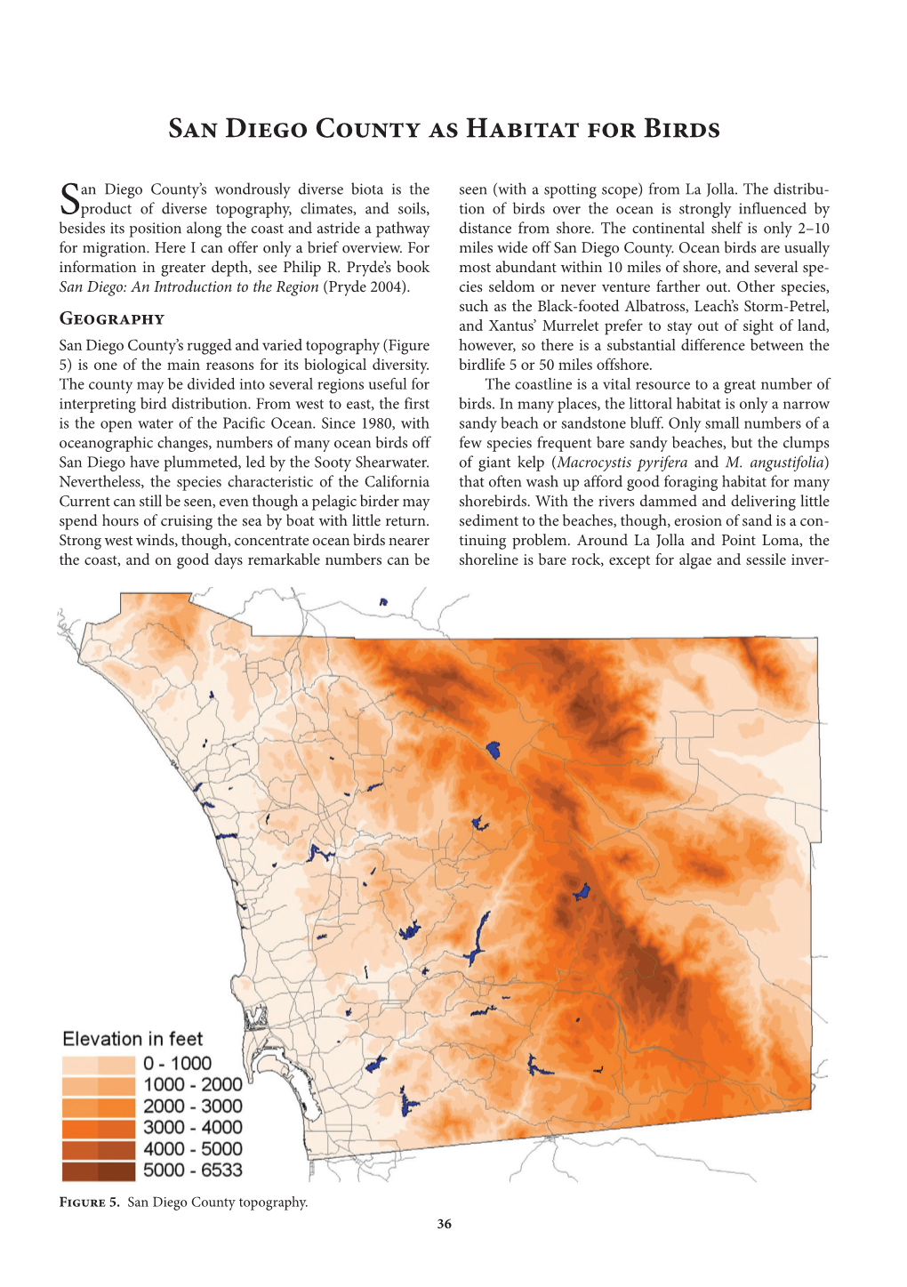 San Diego County As Habitat for Birds