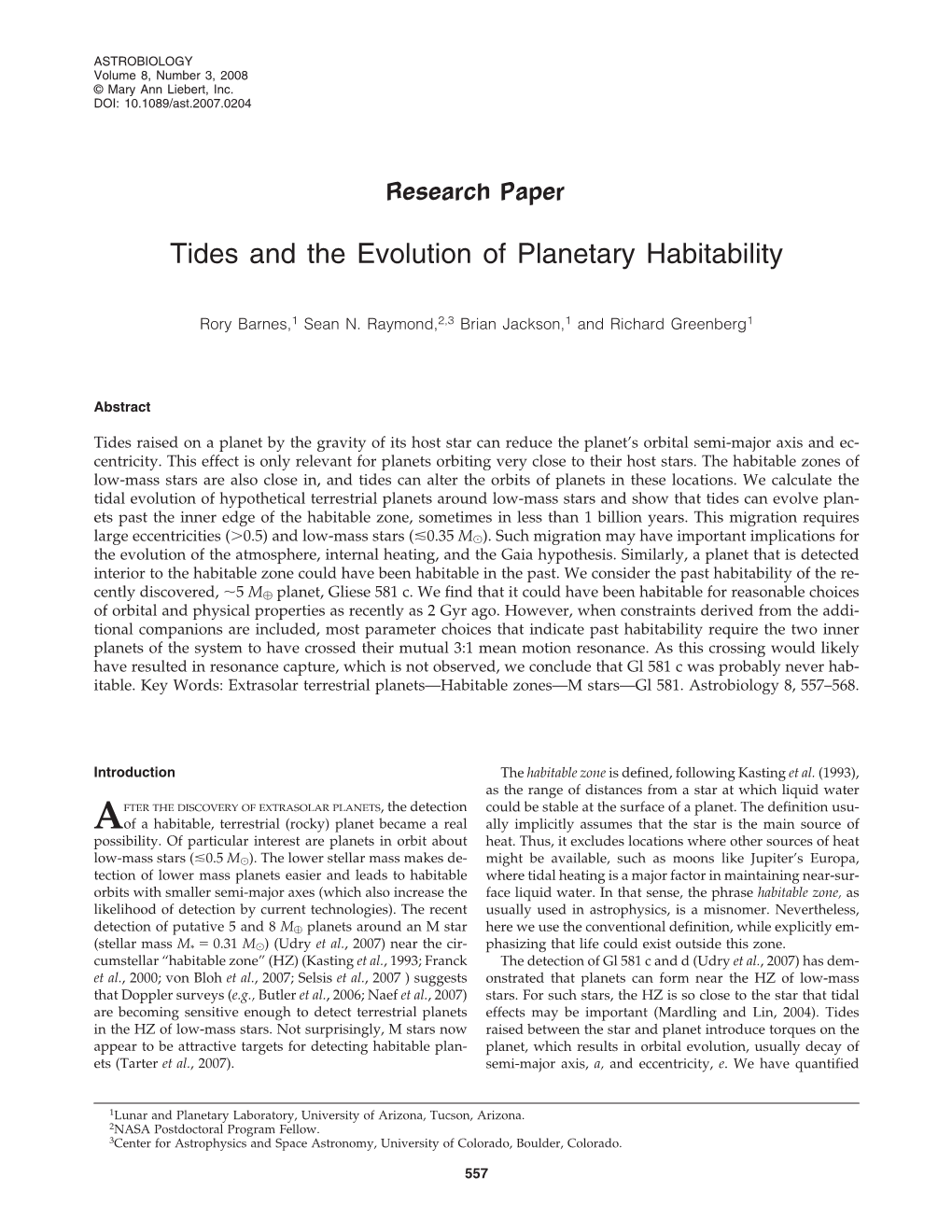 Tides and the Evolution of Planetary Habitability