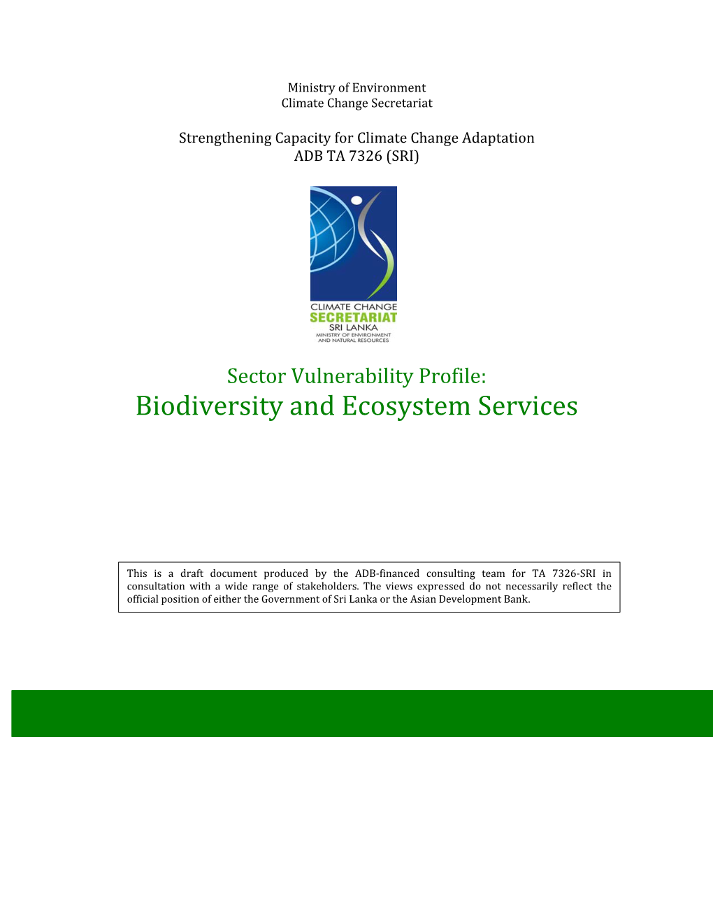 Biodiversity and Ecosystem Services