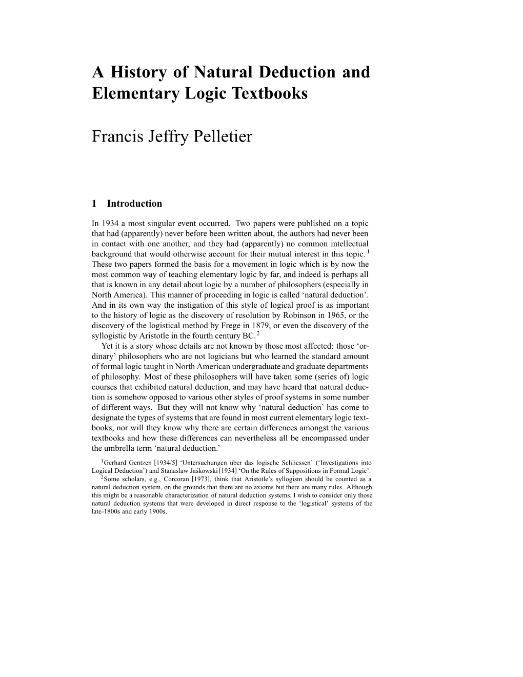 A History of Natural Deduction and Elementary Logic Textbooks