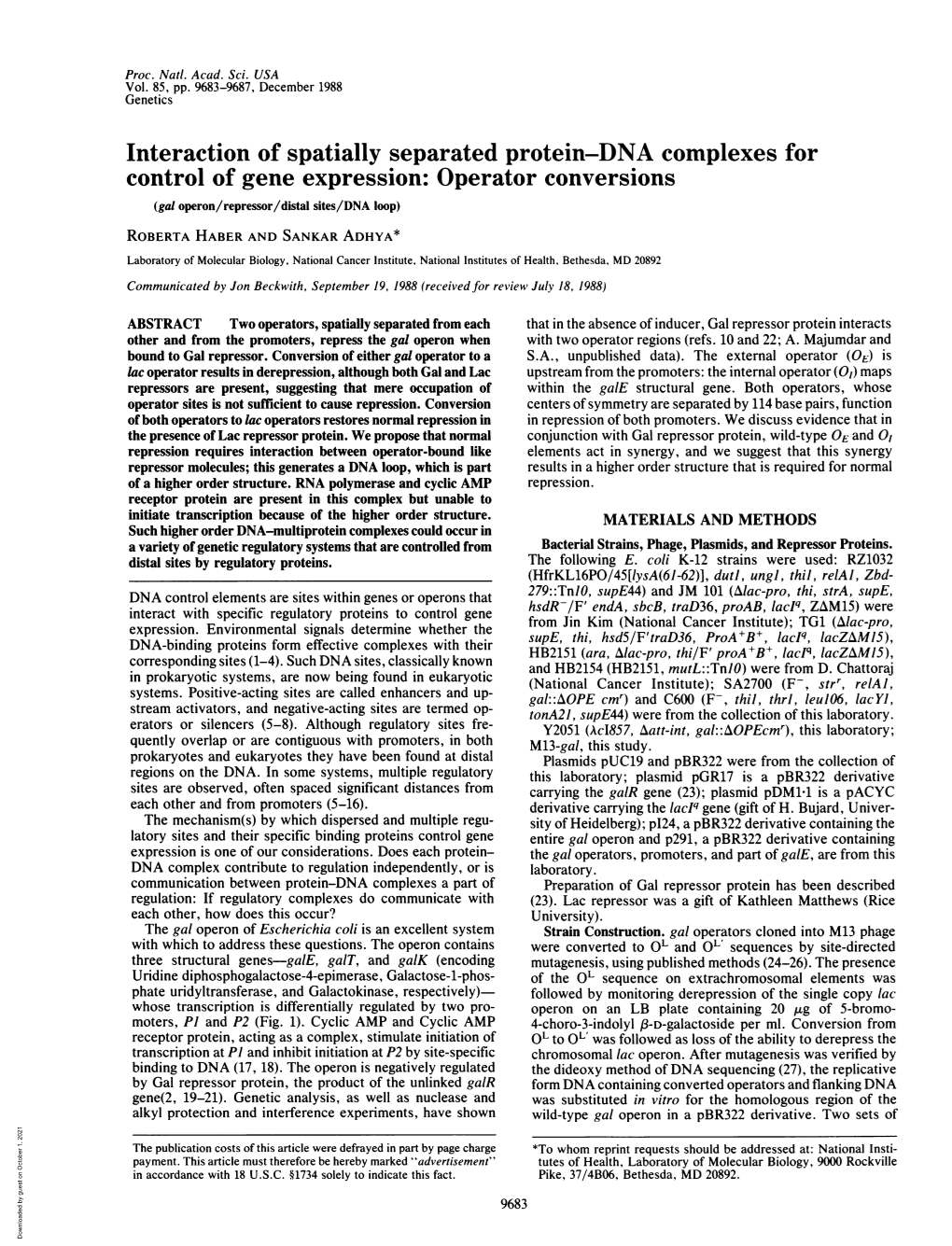 Interaction of Spatially Separated Protein-DNA Complexes For