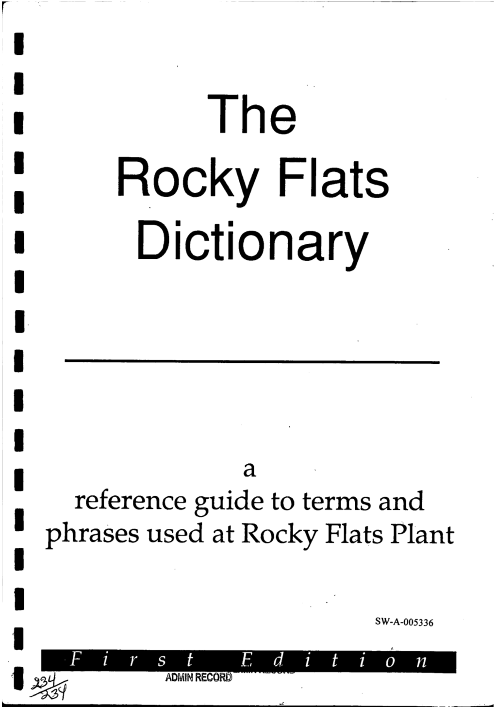 Rocky Flats Dictionary