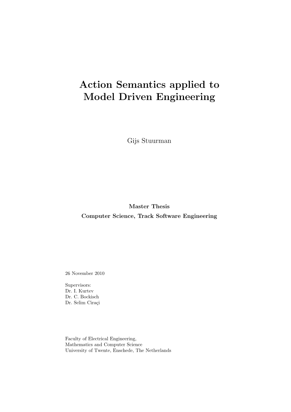 Action Semantics Applied to Model Driven Engineering