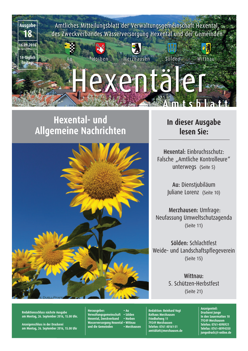 Hexental, 18 Des Zweckverbandes Wasserversorgung Hexental Und Der Gemeinden 16.09.2016