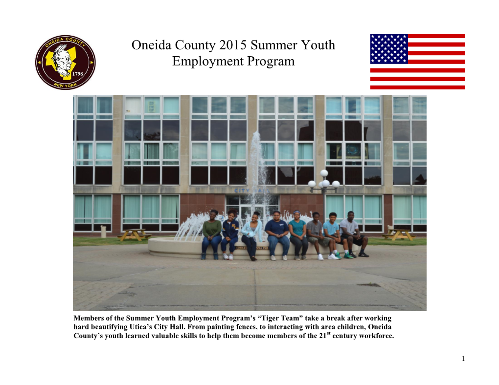 Oneida County 2015 Summer Youth Employment Program