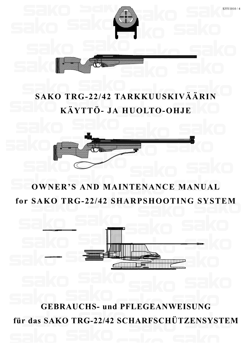 Sako Trg-22/42 Tarkkuuskiväärin Käyttö- Ja Huolto-Ohje