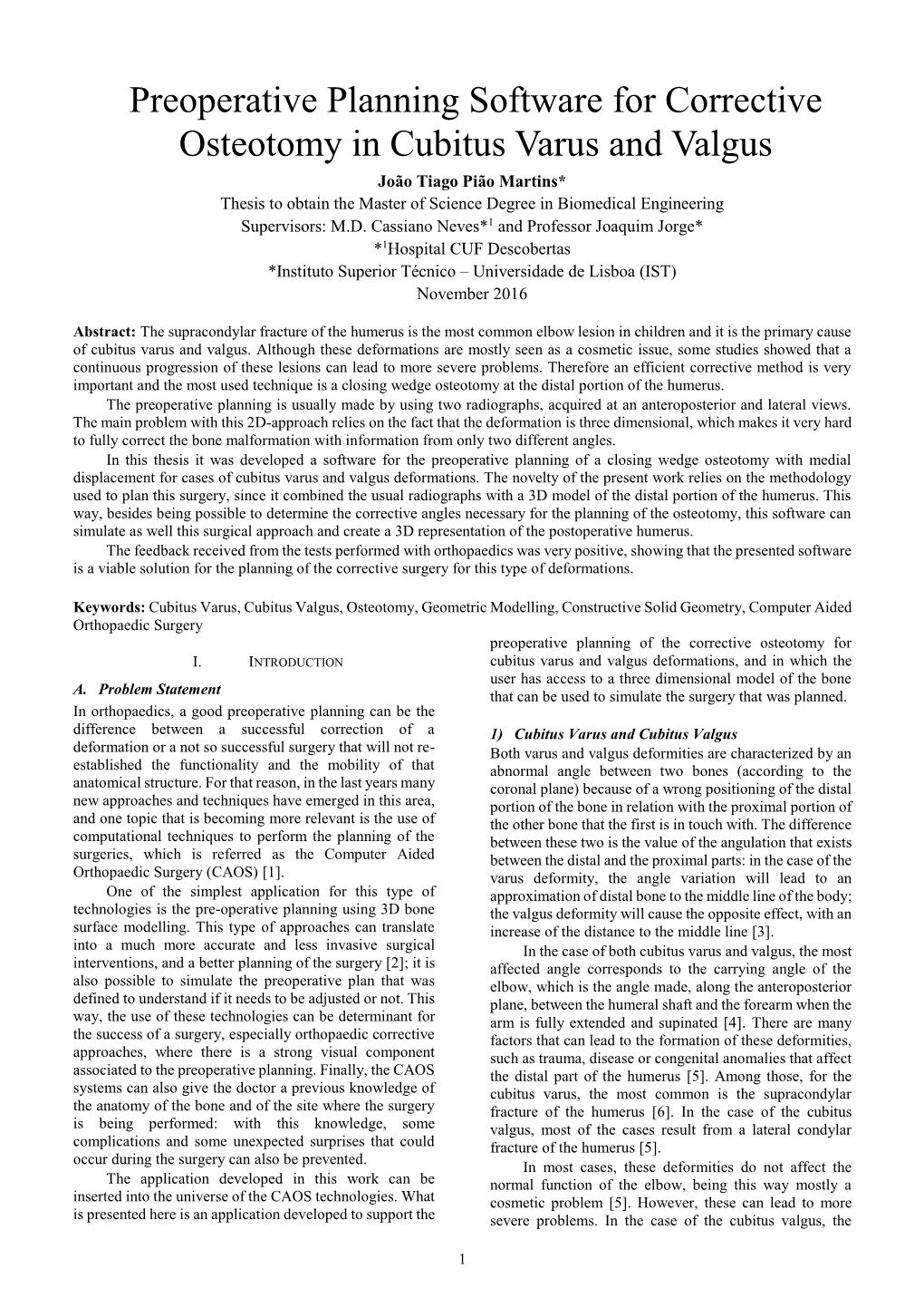 Preoperative Planning Software for Corrective Osteotomy in Cubitus