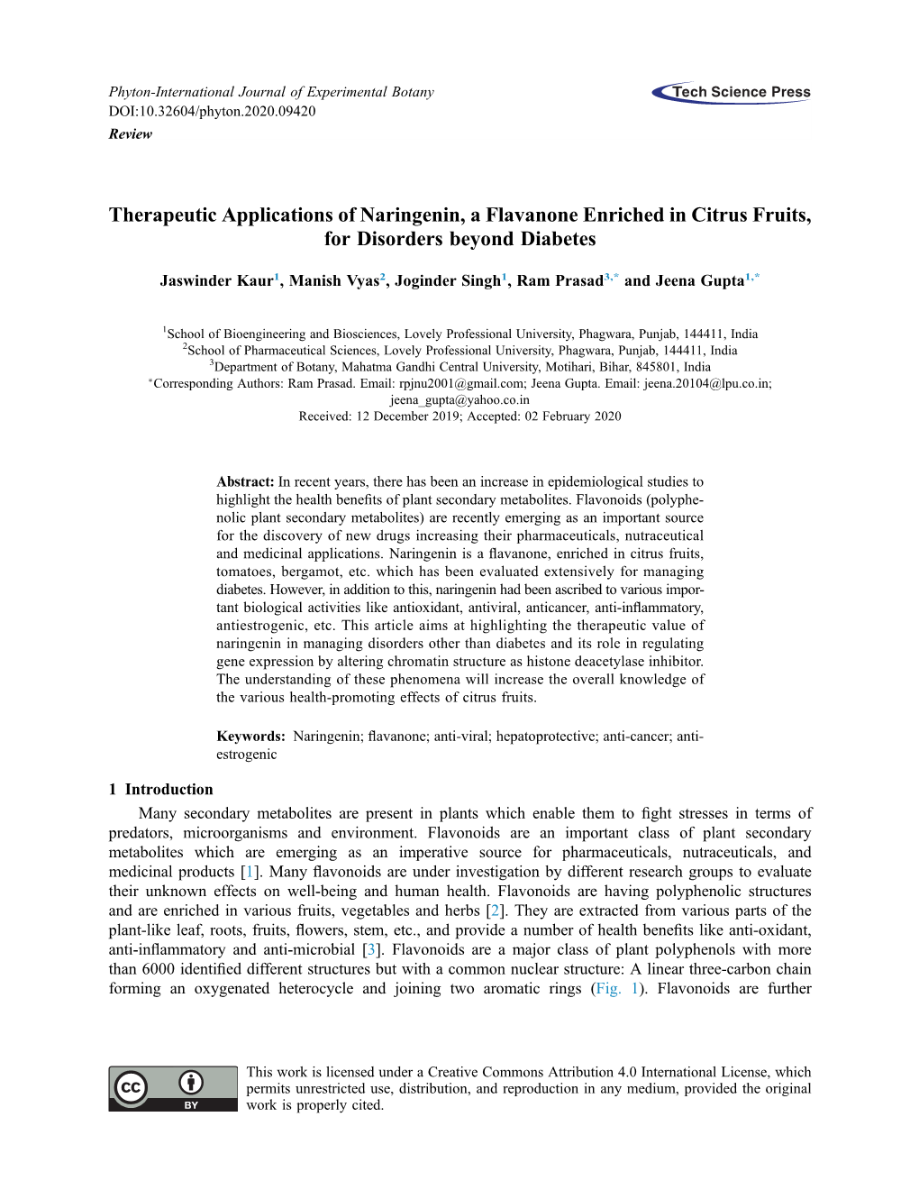 Therapeutic Applications of Naringenin, a Flavanone Enriched in Citrus Fruits, for Disorders Beyond Diabetes