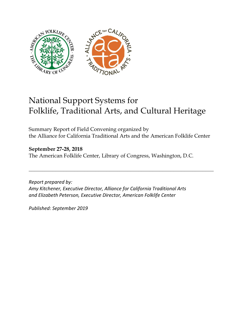 National Support Systems for Folklife, Traditional Arts, and Cultural Heritage