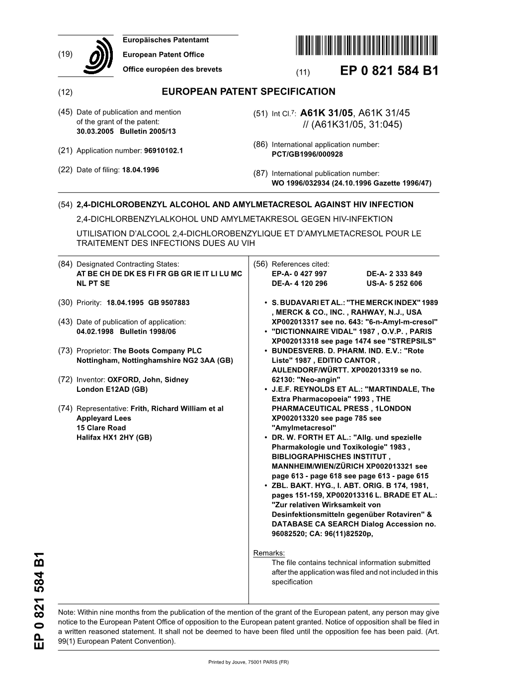 2,4-Dichlorobenzyl Alcohol and Amylmetacresol