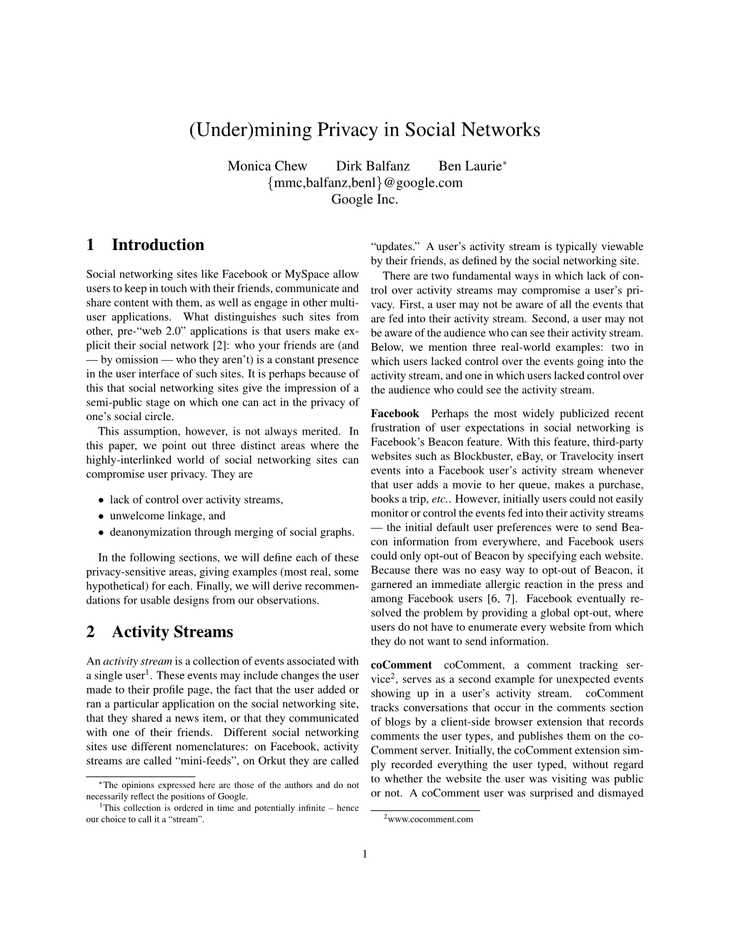 Mining Privacy in Social Networks