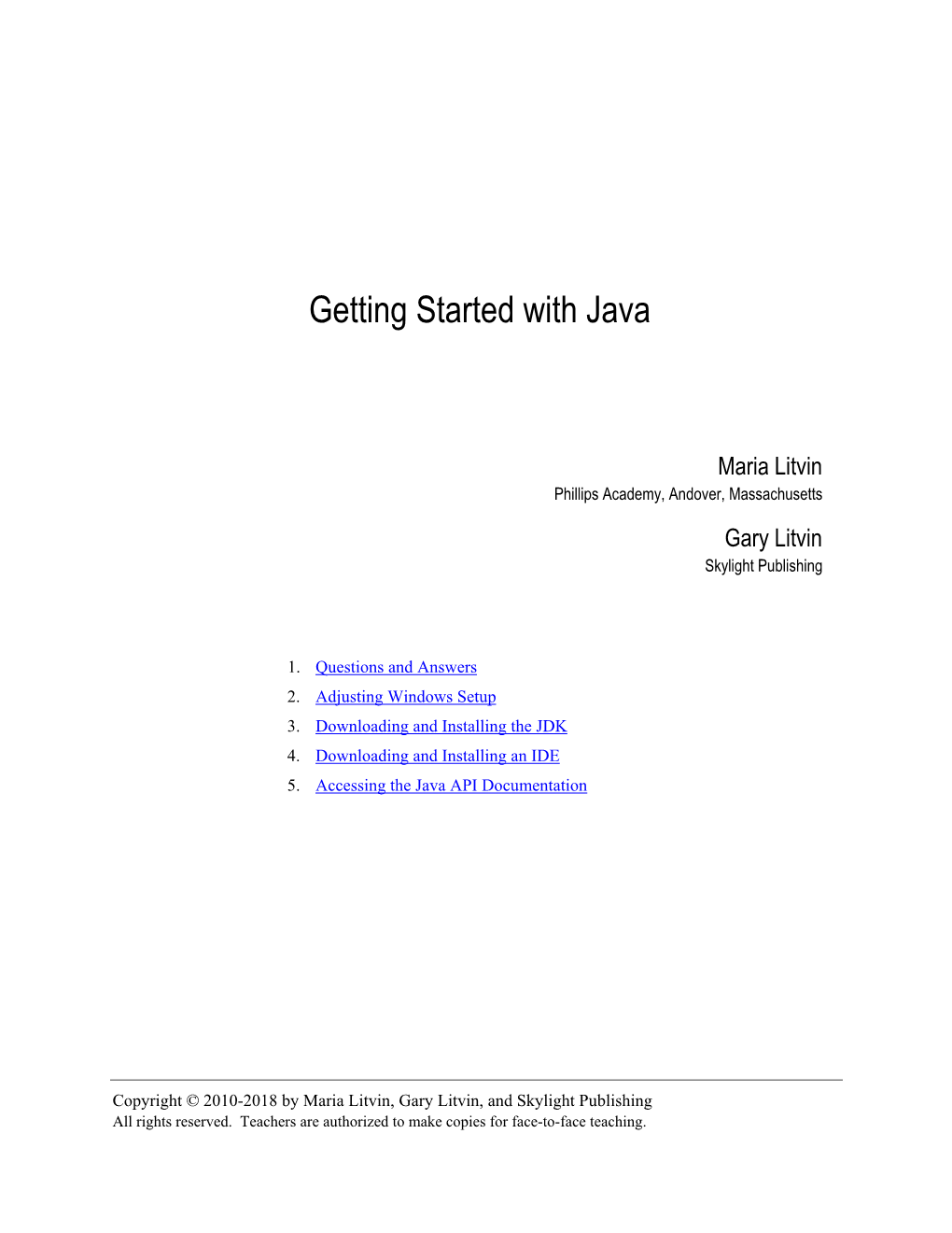 Getting Started with Java