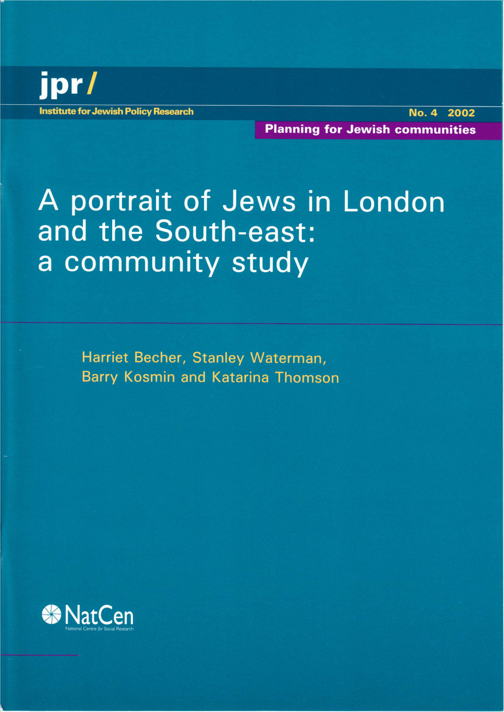 A Portrait of Jews in London and the South-East