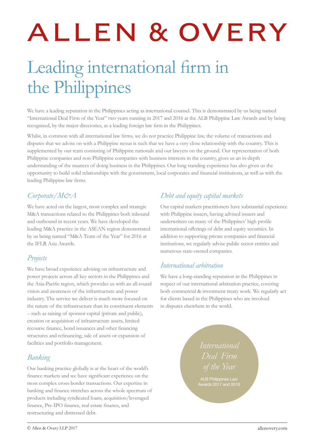 Leading International Firm in the Philippines