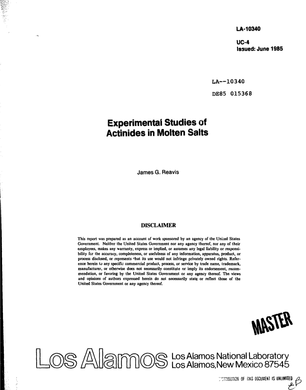 Experimental Studies of Actinides in Molten Salts