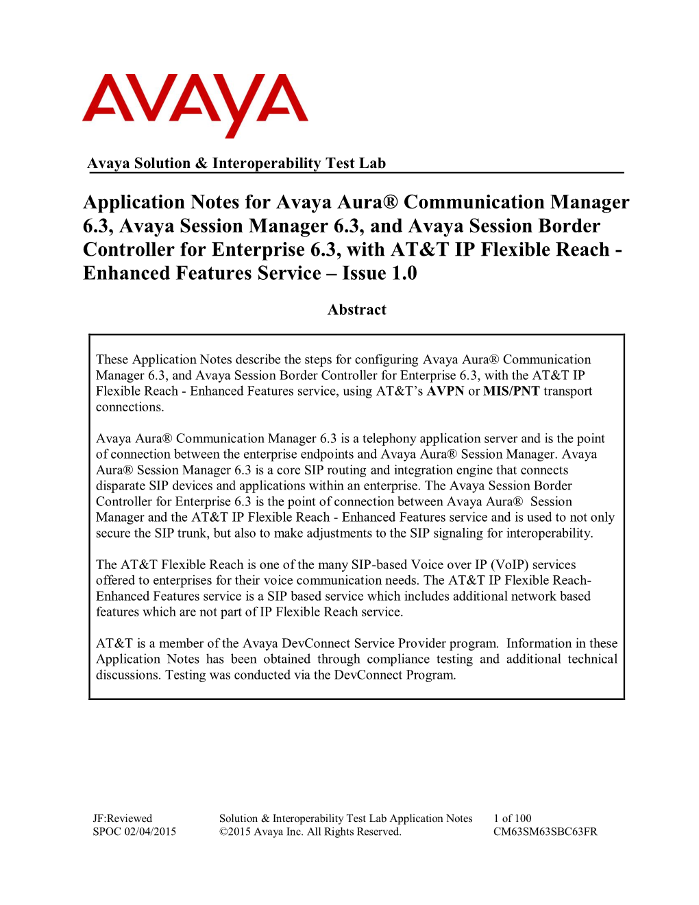 Application Notes for Avaya Aura® Communication Manager