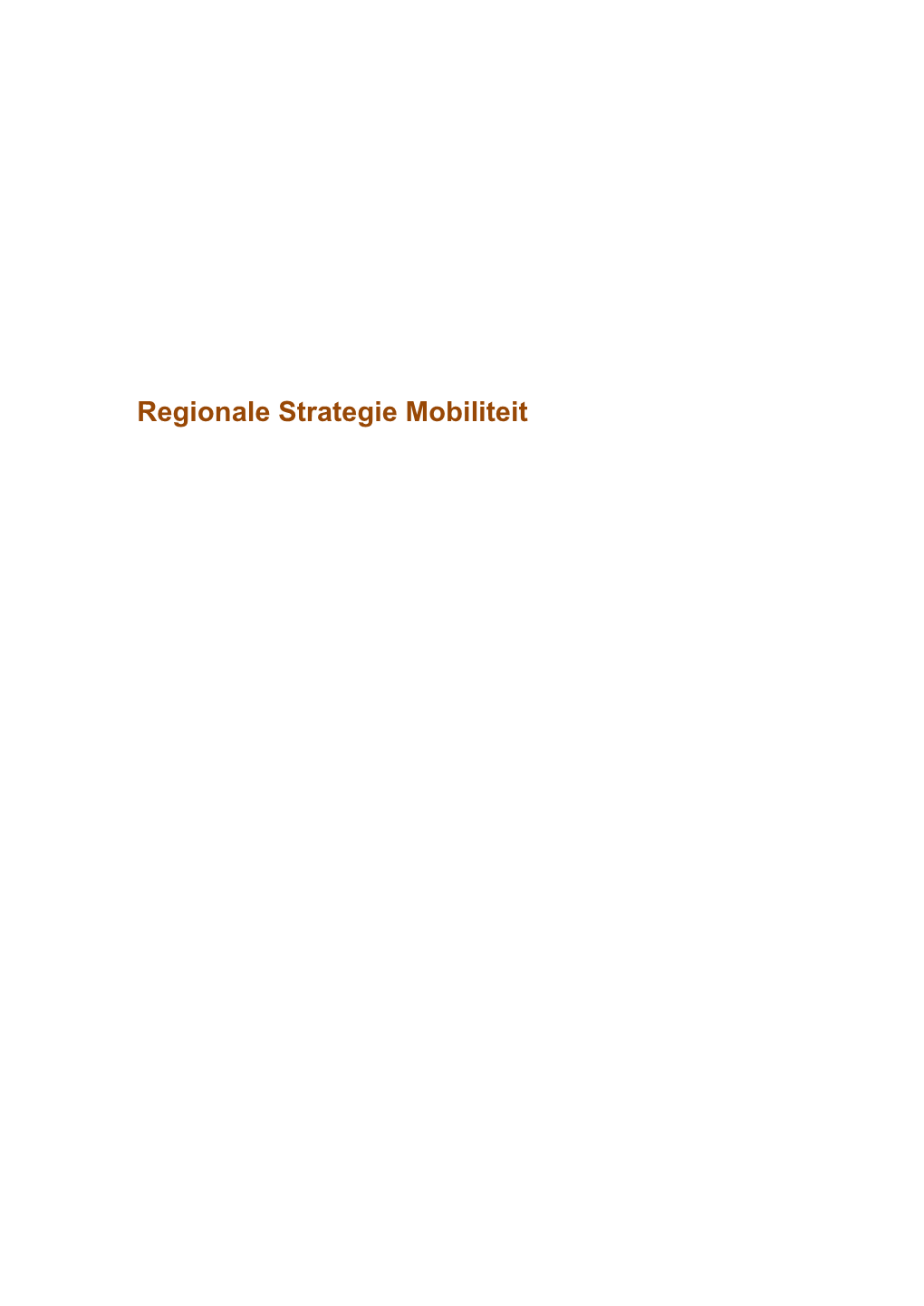 Regionale Strategie Mobiliteit