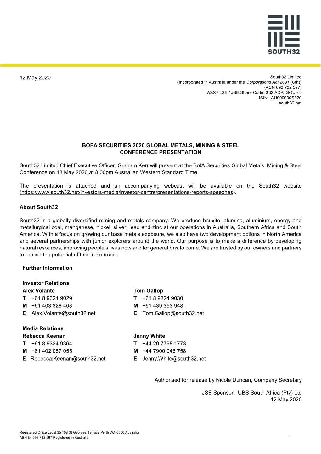 12 May 2020 BOFA SECURITIES 2020 GLOBAL METALS