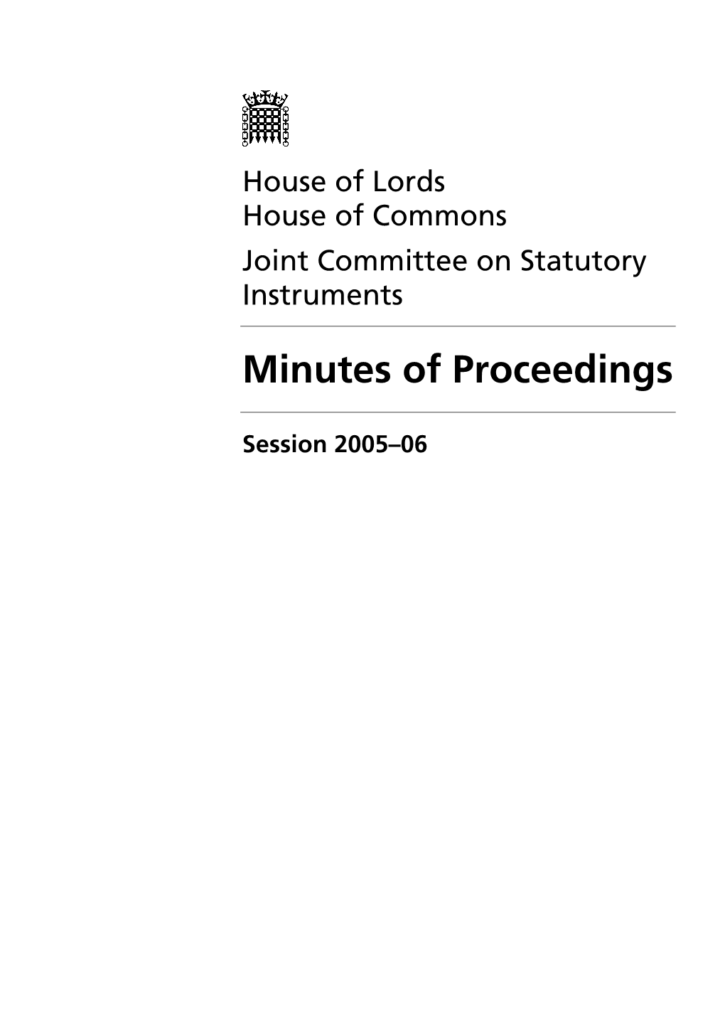 Minutes of Proceedings