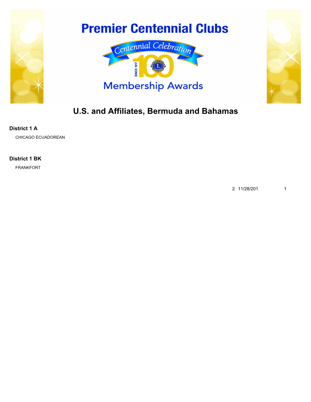 U.S. and Affiliates, Bermuda and Bahamas