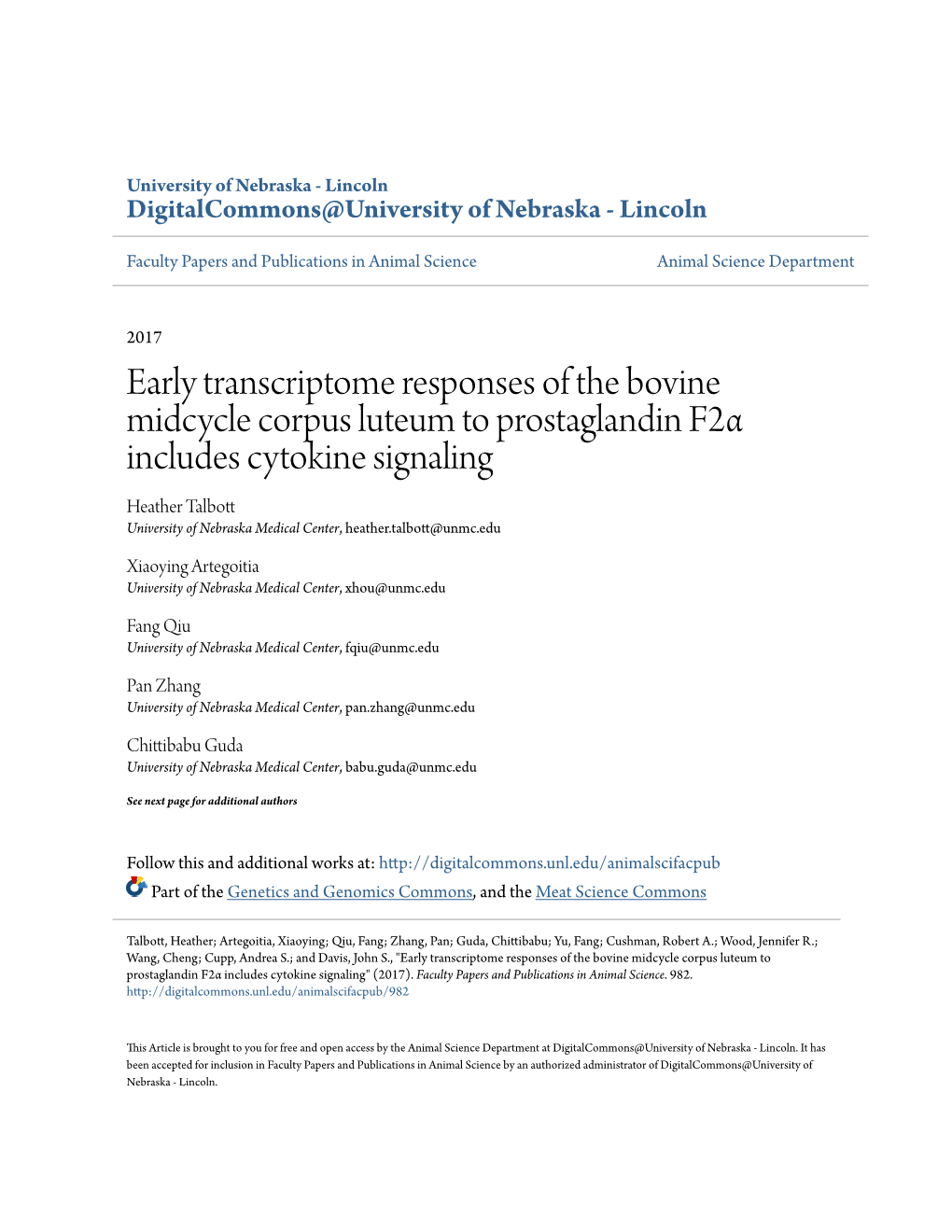 Early Transcriptome Responses of the Bovine Midcycle Corpus Luteum To