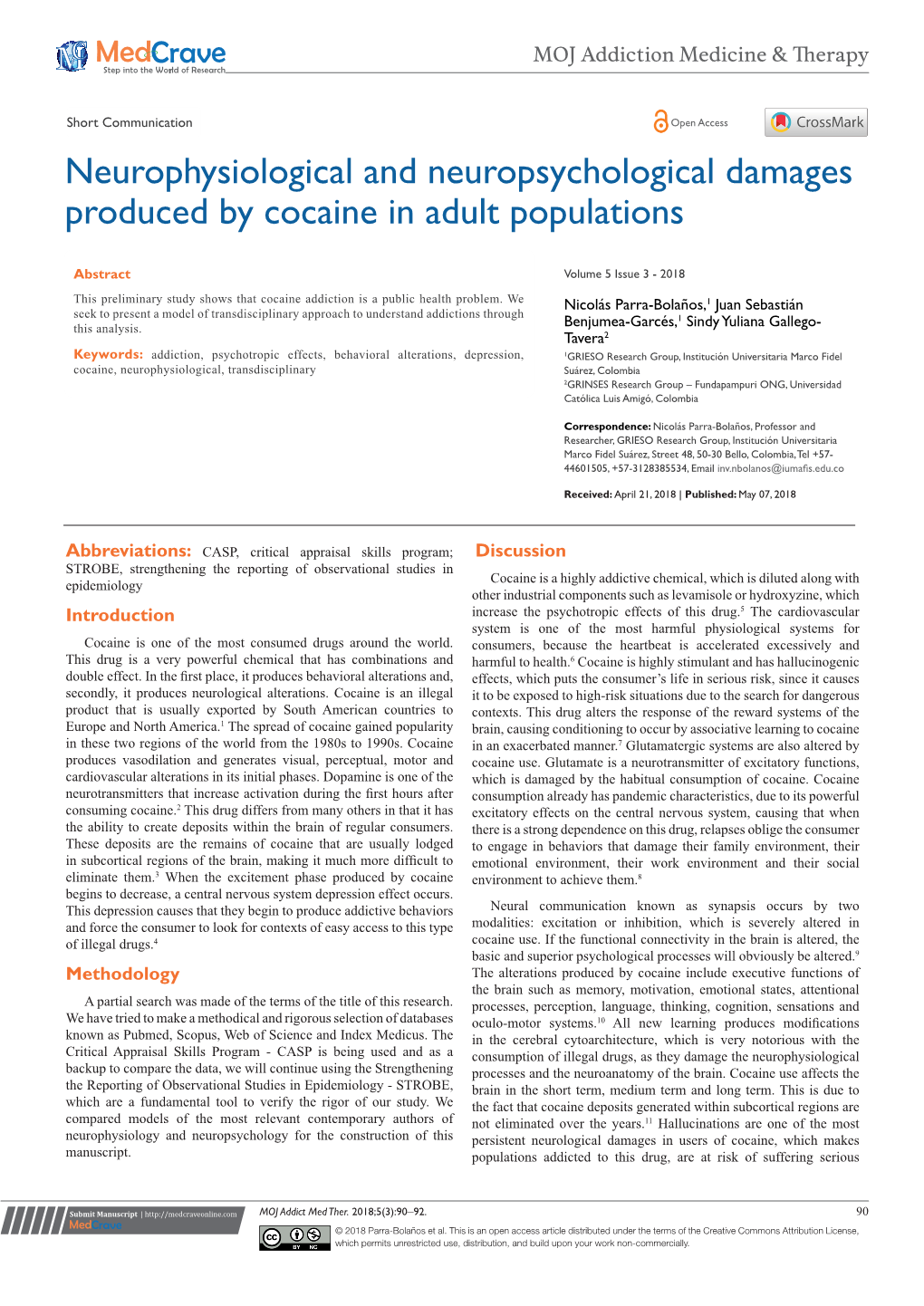 Neurophysiological and Neuropsychological Damages Produced by Cocaine in Adult Populations