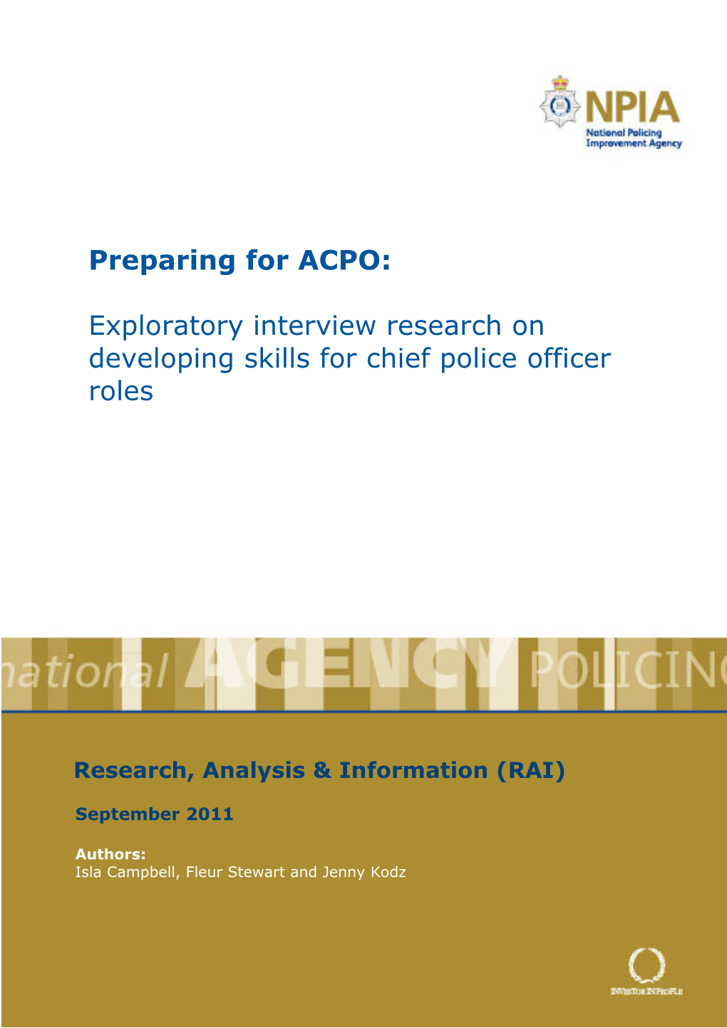 Preparing for ACPO