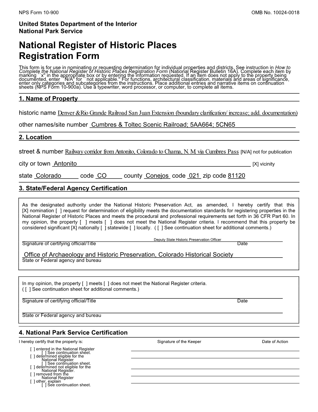 National Register of Historic Places Registration Form