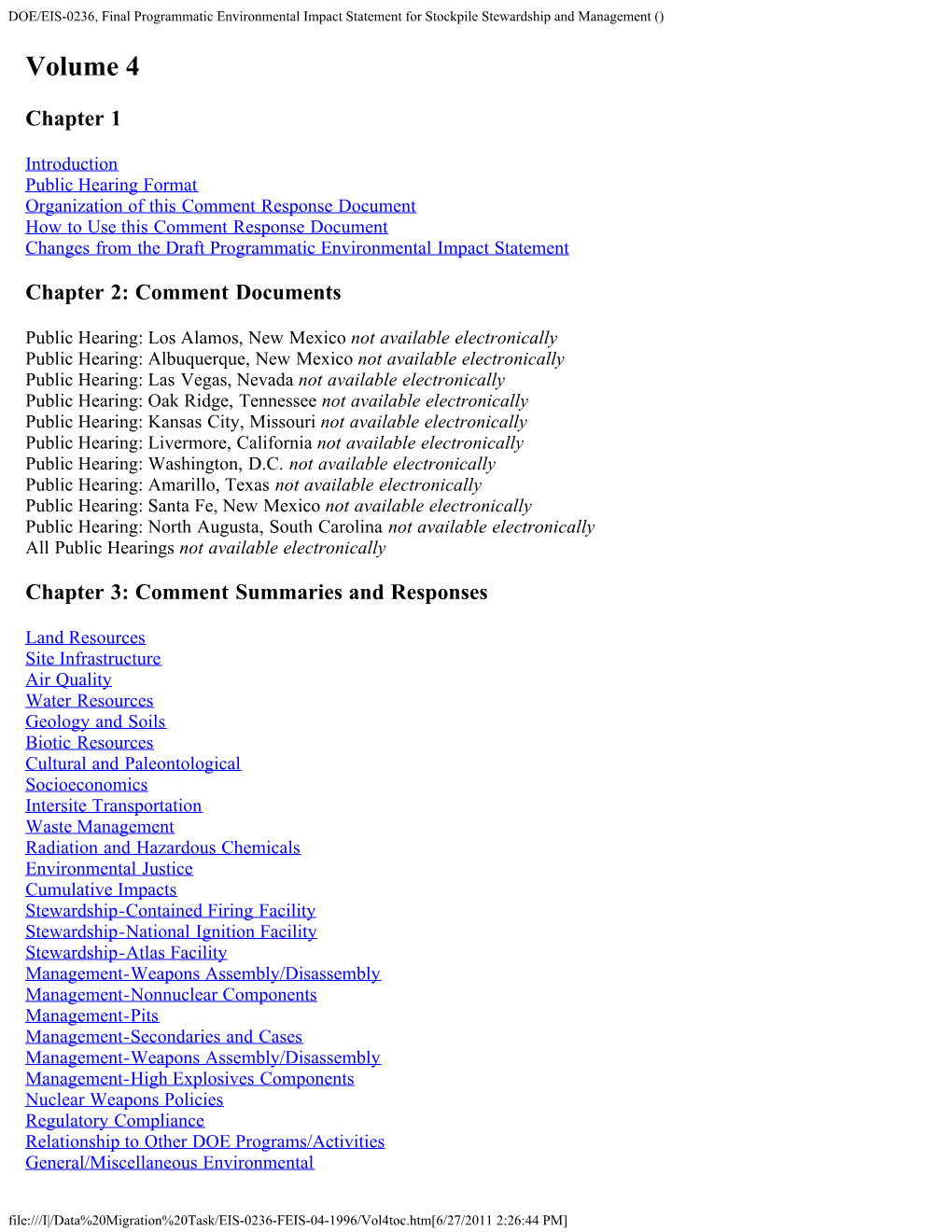 DOE/EIS-0236, Final Programmatic Environmental Impact Statement for Stockpile Stewardship and Management ()