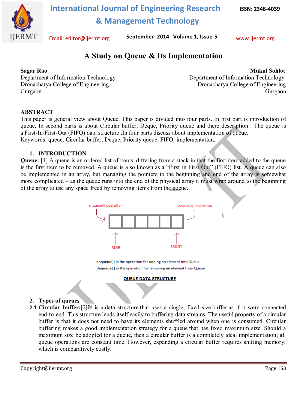 International Journal of Engineering Research & Management Technology