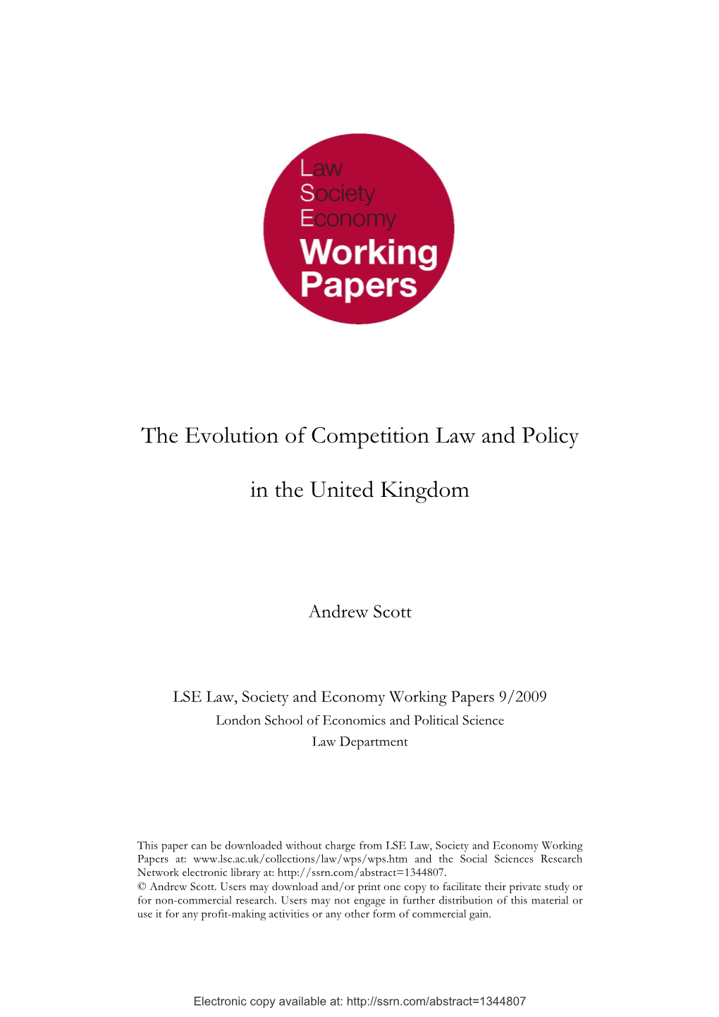 The Evolution of Competition Law and Policy in the United Kingdom