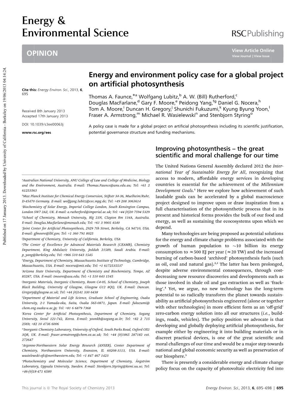 Energy & Environmental Science