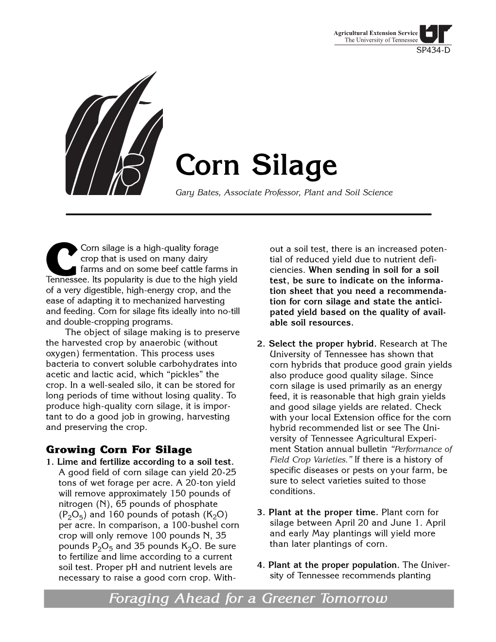 Corn Silage�Between�April�20�And�June�1.�April Crop�Will�Only�Remove�100�Pounds�N,�35 And�Early�May�Plantings�Will�Yield�More Than�Later�Plantings�Of�Corn